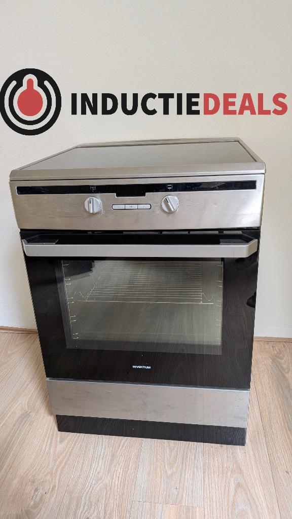 Inventum inductie fornuis 2-fase 60 cm Garantie Incl.Perilex, Ophalen, 4 kookzones, Zo goed als nieuw, Inductie