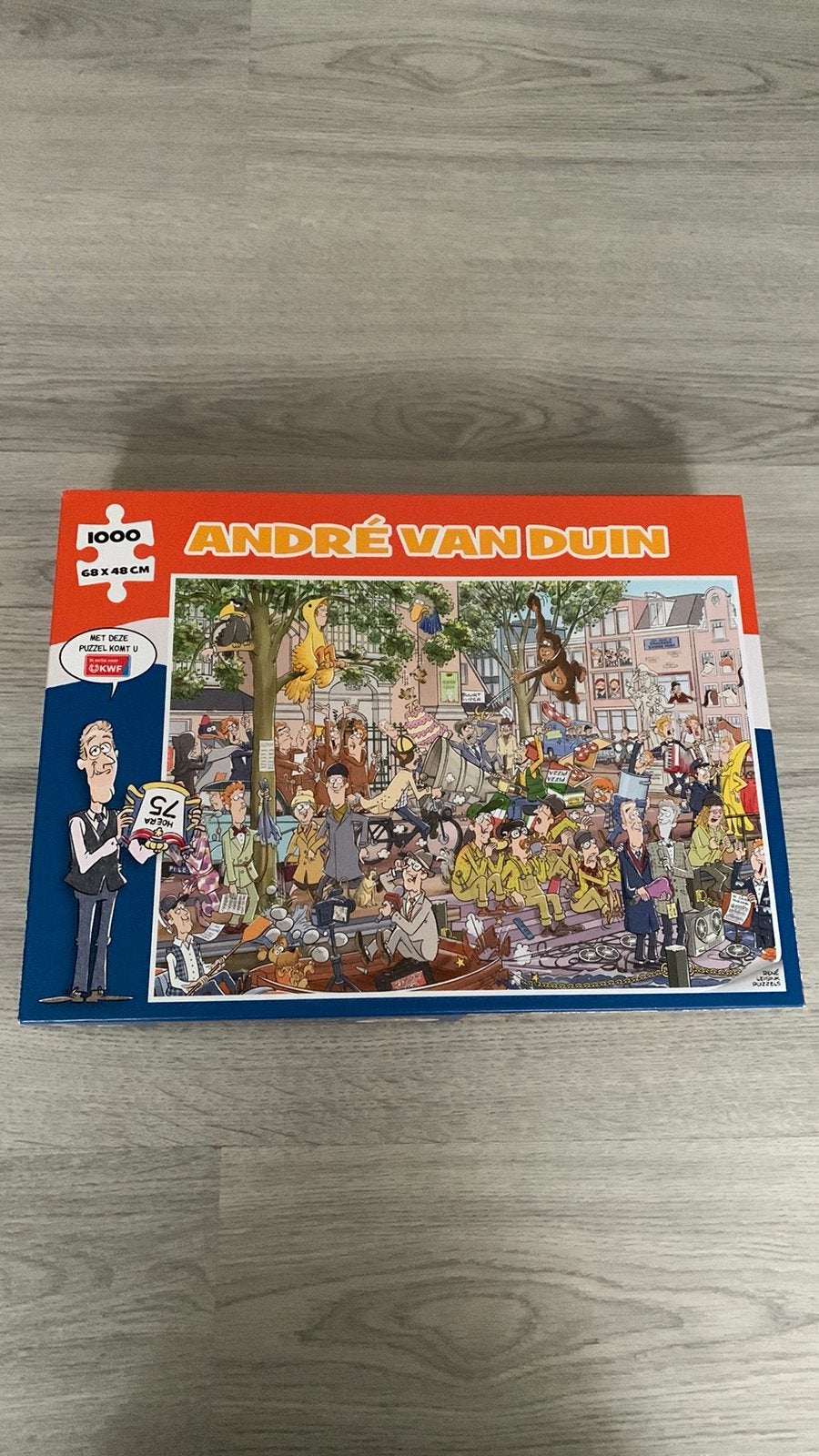 Andre van Duin 75 jaar Hoera puzzel 1000 stukjes, Ophalen of Verzenden, 500 t/m 1500 stukjes, Zo goed als nieuw, Legpuzzel