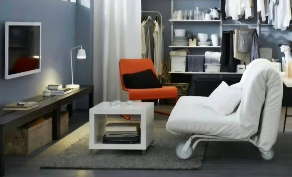 IKEA PS Murbo slaapfauteuil, slaapbank wit, Ophalen, Gebruikt, 90 cm, Eenpersoons