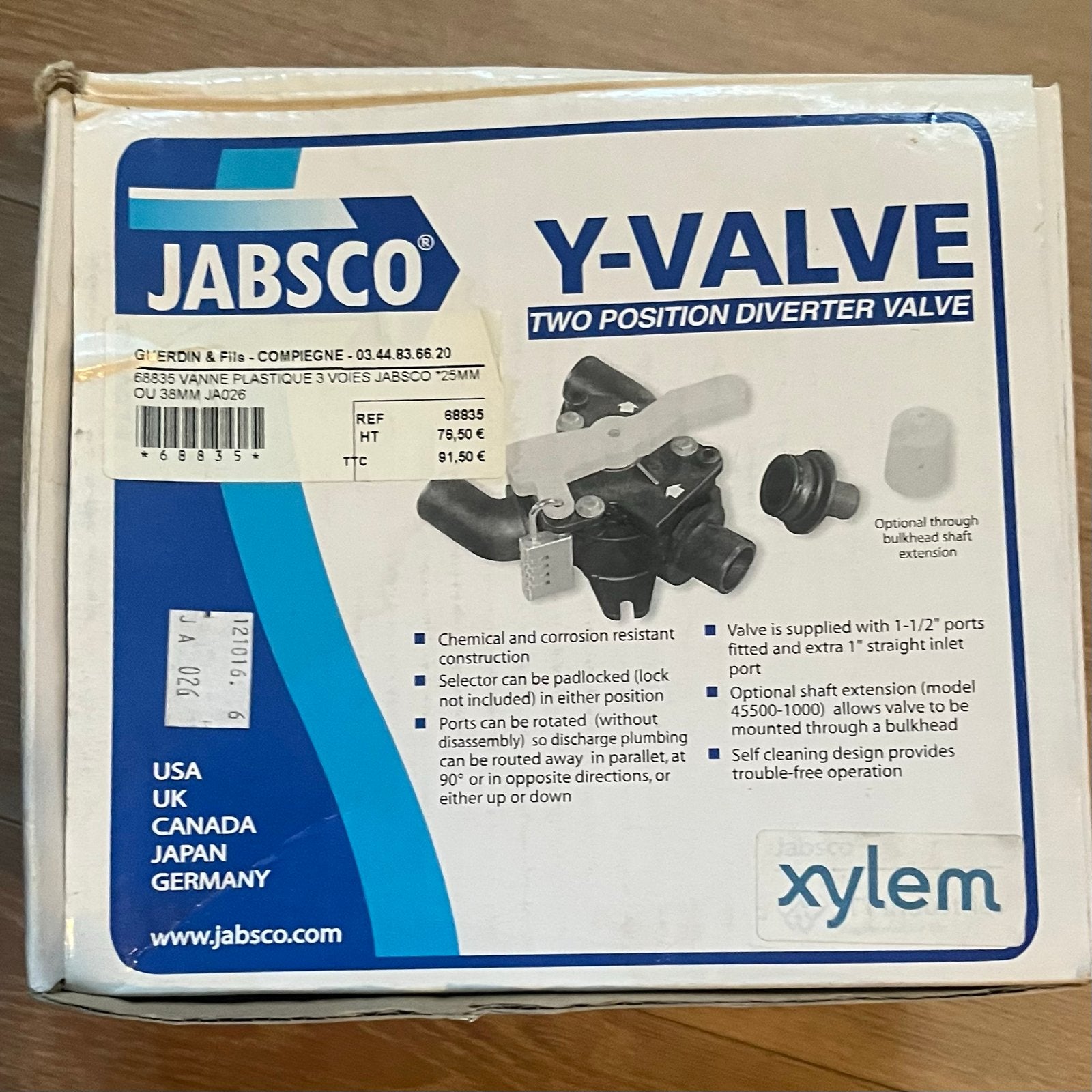 Jabsco Y-klep 3-weg omstelklep voor boot, Ophalen of Verzenden, Zo goed als nieuw, Kombuis en Sanitair