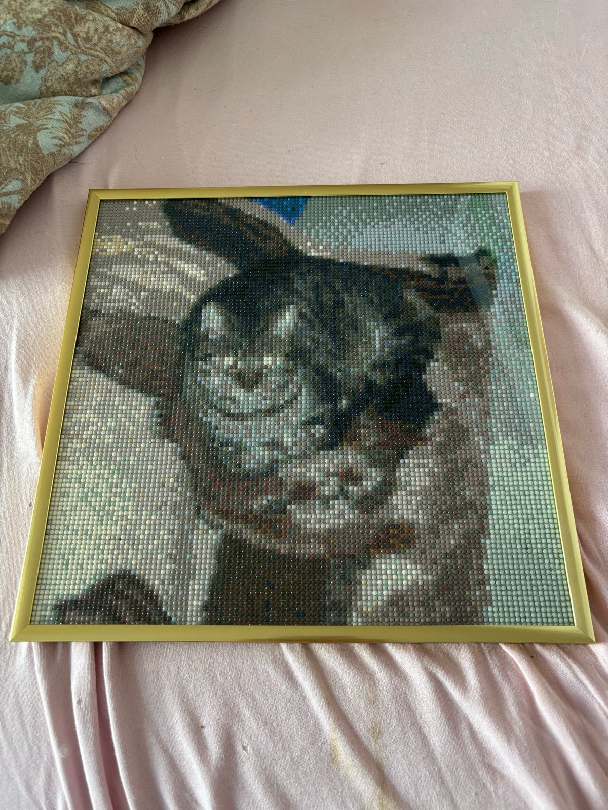 Handgemaakte Diamond Painting Kat, Ophalen, Minder dan 50 cm, Overige typen, Zo goed als nieuw