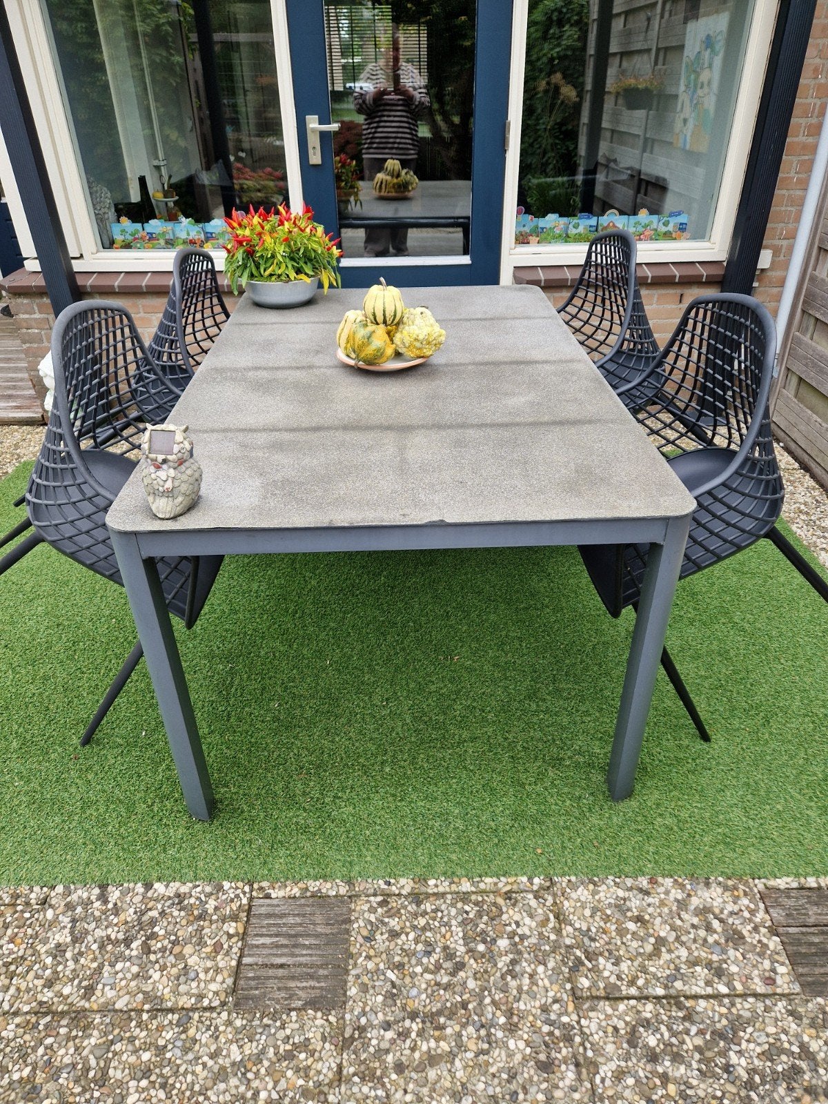 Tuinset de tafel is van het merk Hartman, Ophalen, Gebruikt, Rechthoekig, Metaal
