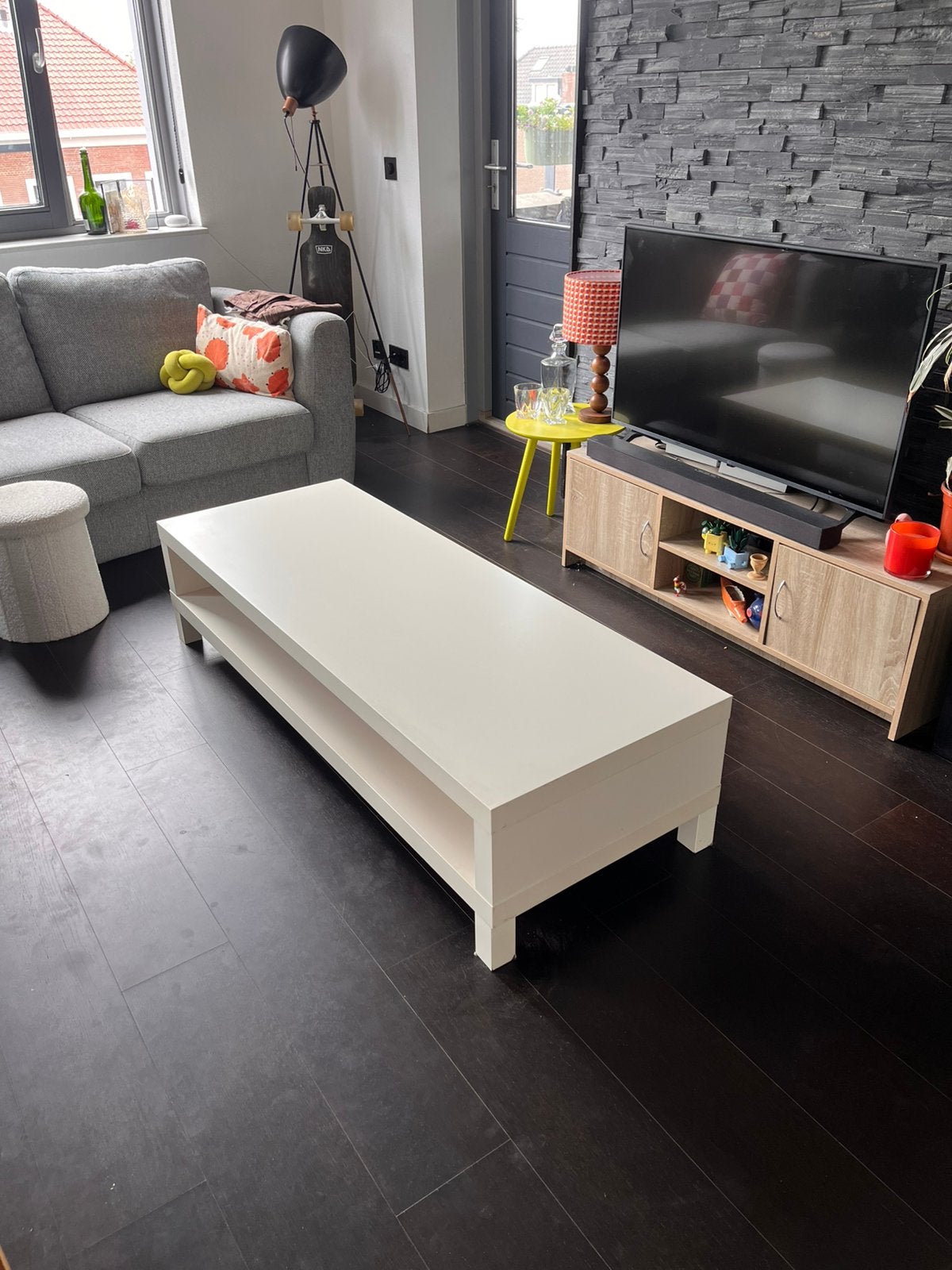 Salontafel wit, Ophalen, Gebruikt, 100 tot 150 cm, 50 tot 100 cm