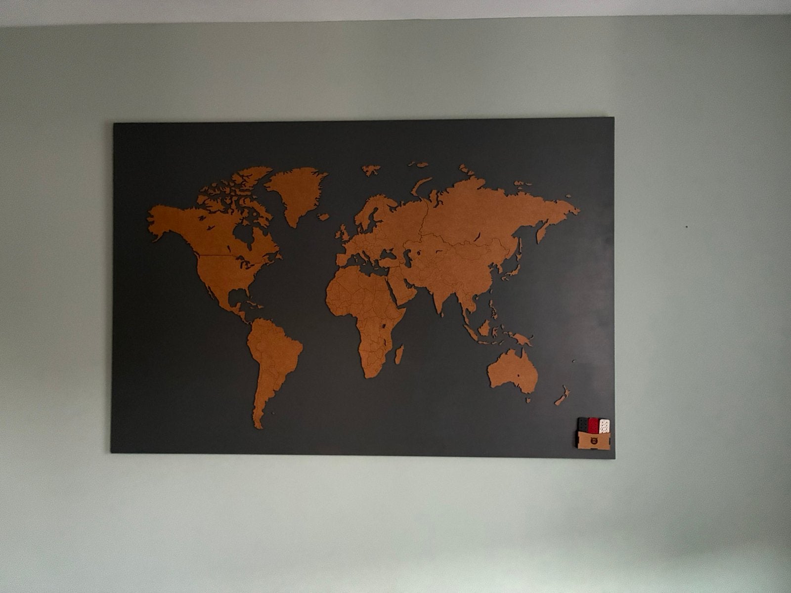 Wereldkaart, hout, 100 x 150 cm, Ophalen