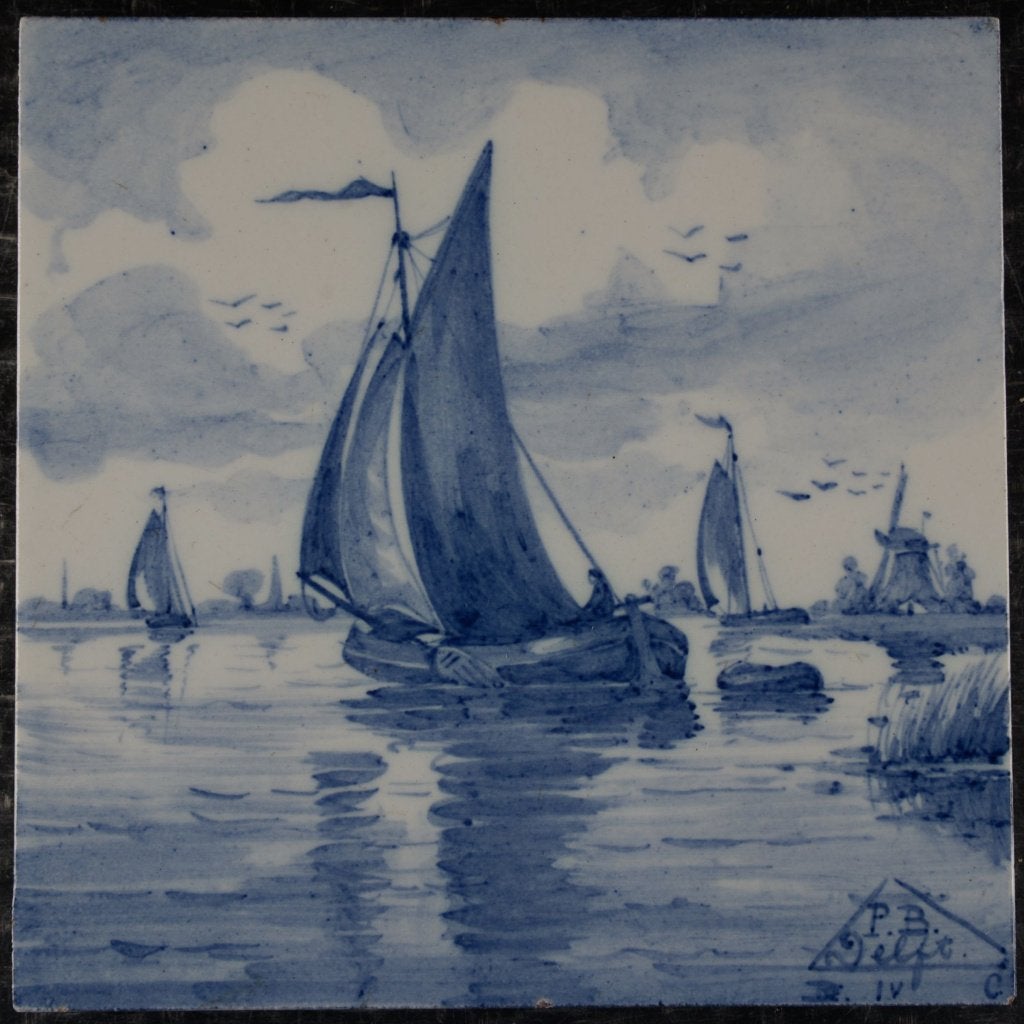 Antieke tegel Plateelbakkerij Delft Hilversum 1905, Ophalen of Verzenden