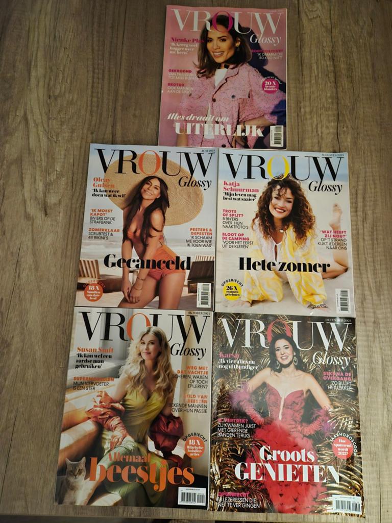 5 Glossy Vrouw tijdschriften, Ophalen of Verzenden, Zo goed als nieuw, Damesbladen