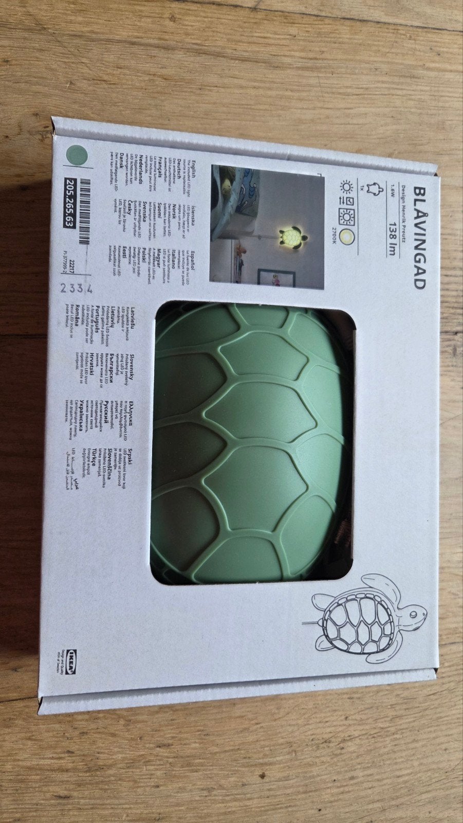 IKEA BLÅVINGAD LED wandlamp schildpad groen, Huis en Inrichting, Ophalen of Verzenden, Nieuw