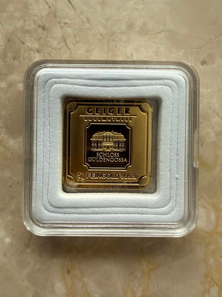 Goudbaar 5 gram 999,9, Ophalen of Verzenden, Goud