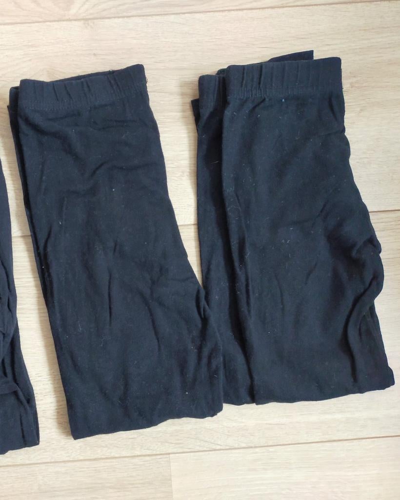 2x fijne zwarte gebruikte leggings van Zeeman. Mt 110/116, Broek, Zeeman, Gebruikt, Meisje