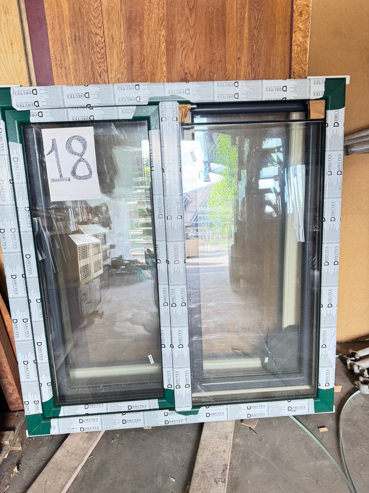 2xkunstofkozijben /termopane glas grijs/creme/wit/openslaand, Kunststof, Raamkozijn, Nieuw, 150 tot 225 cm