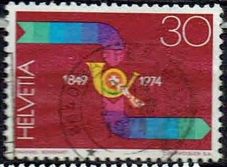 Zwitserland 1974 Posthoorn, Verzenden, Gestempeld, Overige thema's