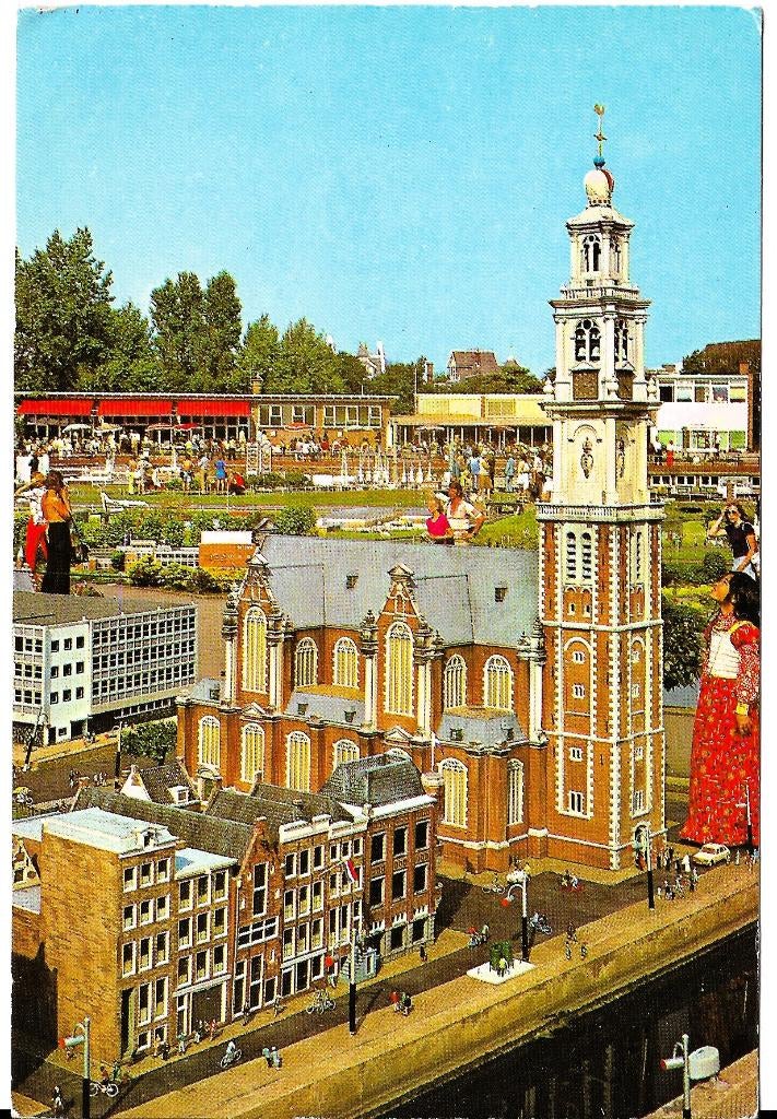 Ansichtkaart	Den Haag	Madurodam	Westerkerk Amsterdam, Verzenden, 1960 tot 1980, Gelopen, Zuid-Holland