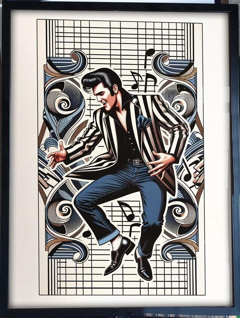 Zeldzame ELVIS PRESLEY print poster in Frame