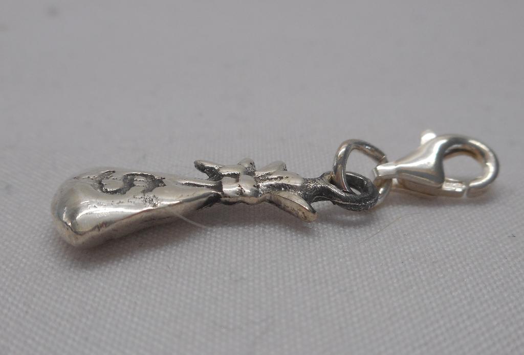 Zilveren afneembare Charm bedel geldbuidel nr.914, Overige merken, Verzenden, Zo goed als nieuw, 1 bedel