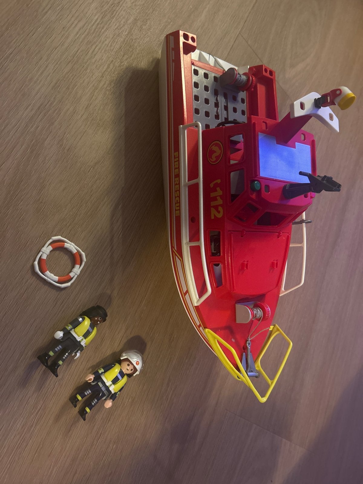 Playmobil Brandweerboot met 2 Brandweermannen, Ophalen of Verzenden, Gebruikt, Jongen of Meisje