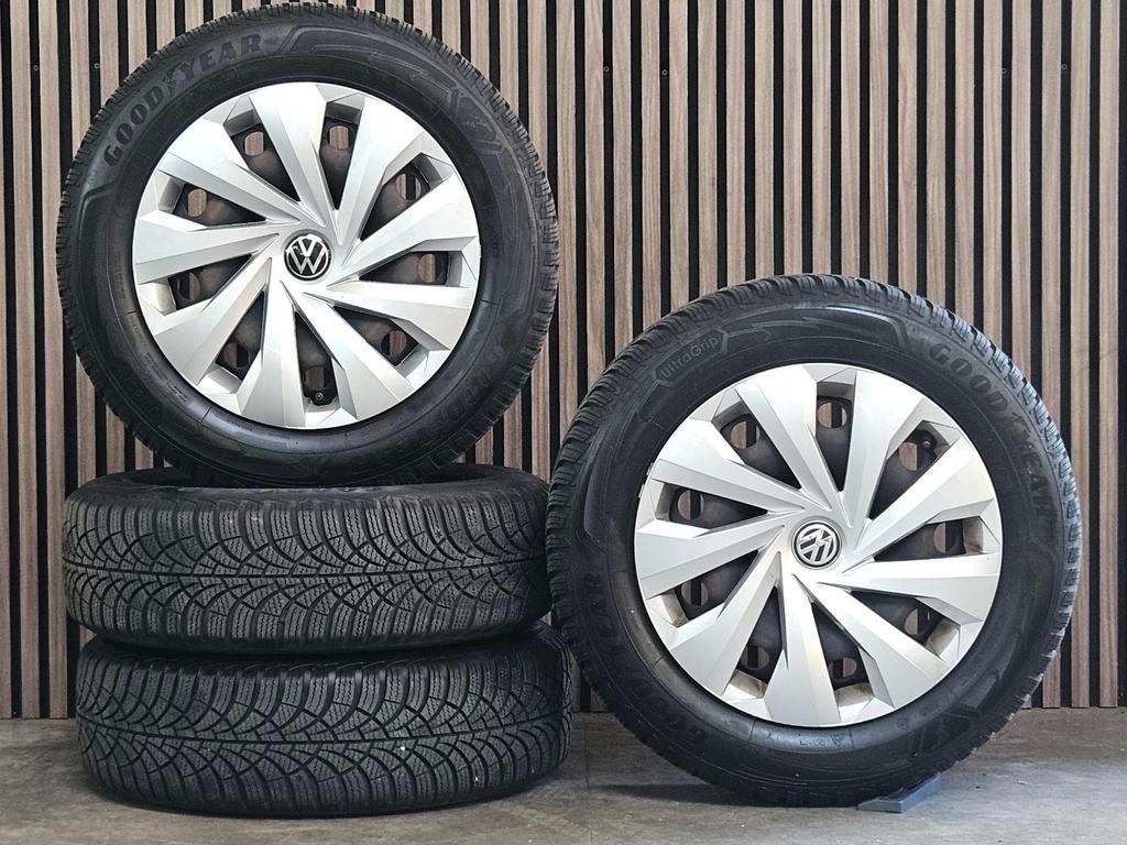 15" Orig Volkswagen Polo Velgen+Amerk Winterbanden 5x100, Gebruikt, 15 inch, Banden en Velgen, Personenwagen