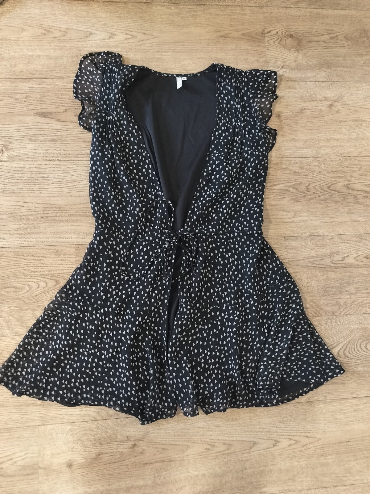 NLY Trend Zwart Jurkje met Witte Hartjesprint Maat 34, Kleding | Dames, NLY Trend, Zwart, Ophalen of Verzenden, Zo goed als nieuw