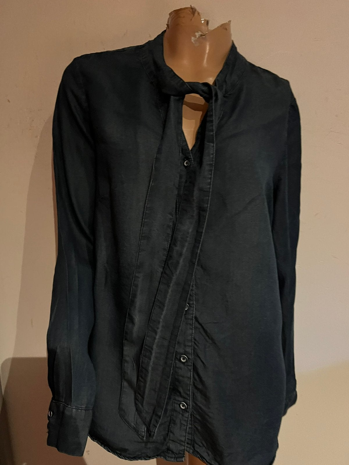 GEISHA spijkerblouse met dasje maat xl zgan, Geisha, Blauw, Maat 46/48 (XL) of groter, Ophalen of Verzenden