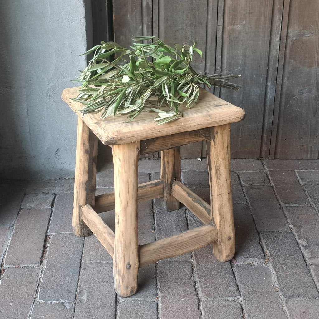 Leuk landelijk houten krukje 23x23x29cm *Etage3*, Huis en Inrichting, Woonaccessoires | Overige, ., Ophalen of Verzenden, Zo goed als nieuw