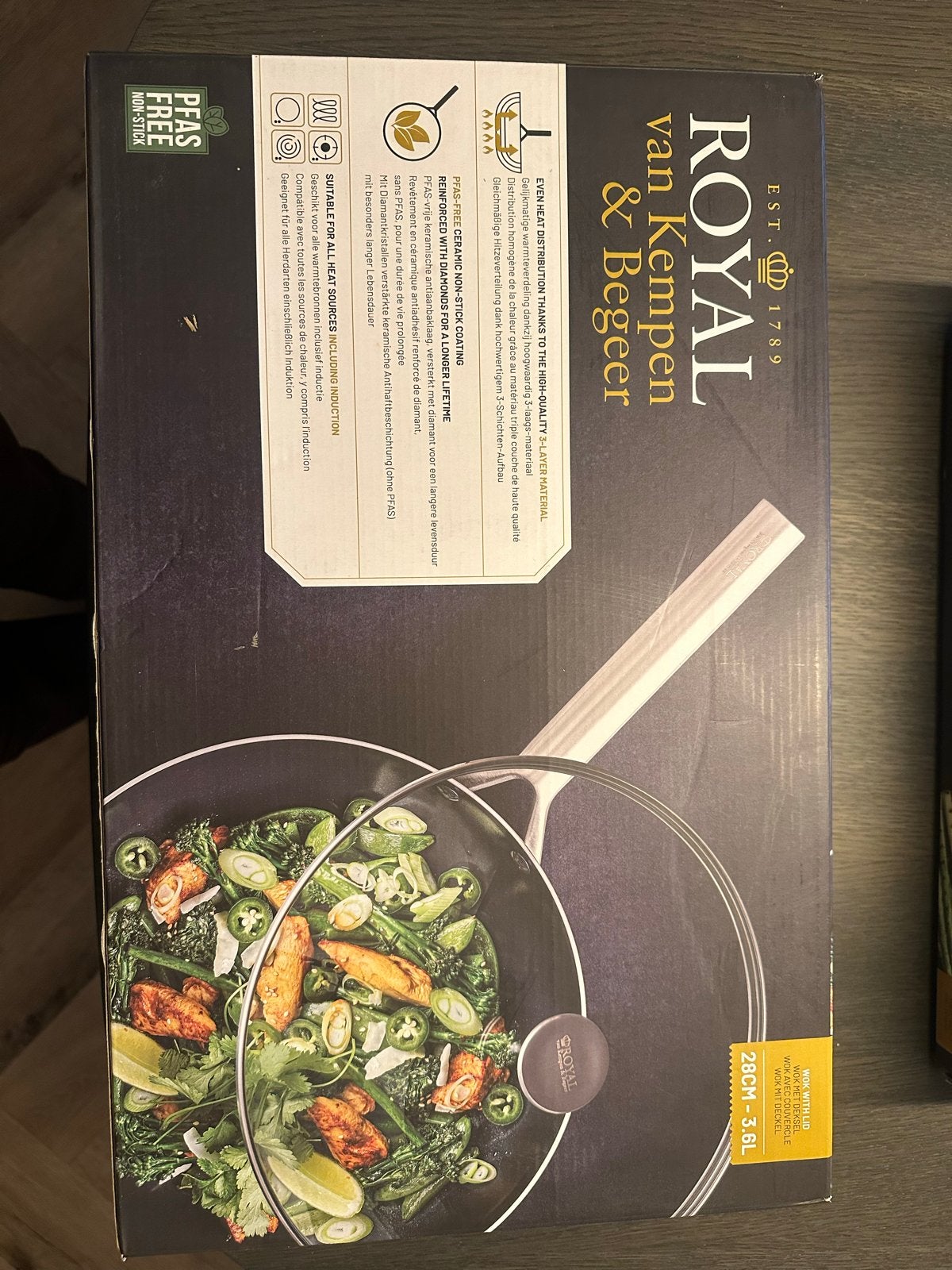Wokpan met deksel - Royal van Kempen & Begeer AH actie, Huis en Inrichting, Keuken | Potten en Pannen, Ophalen, Nieuw, Wok