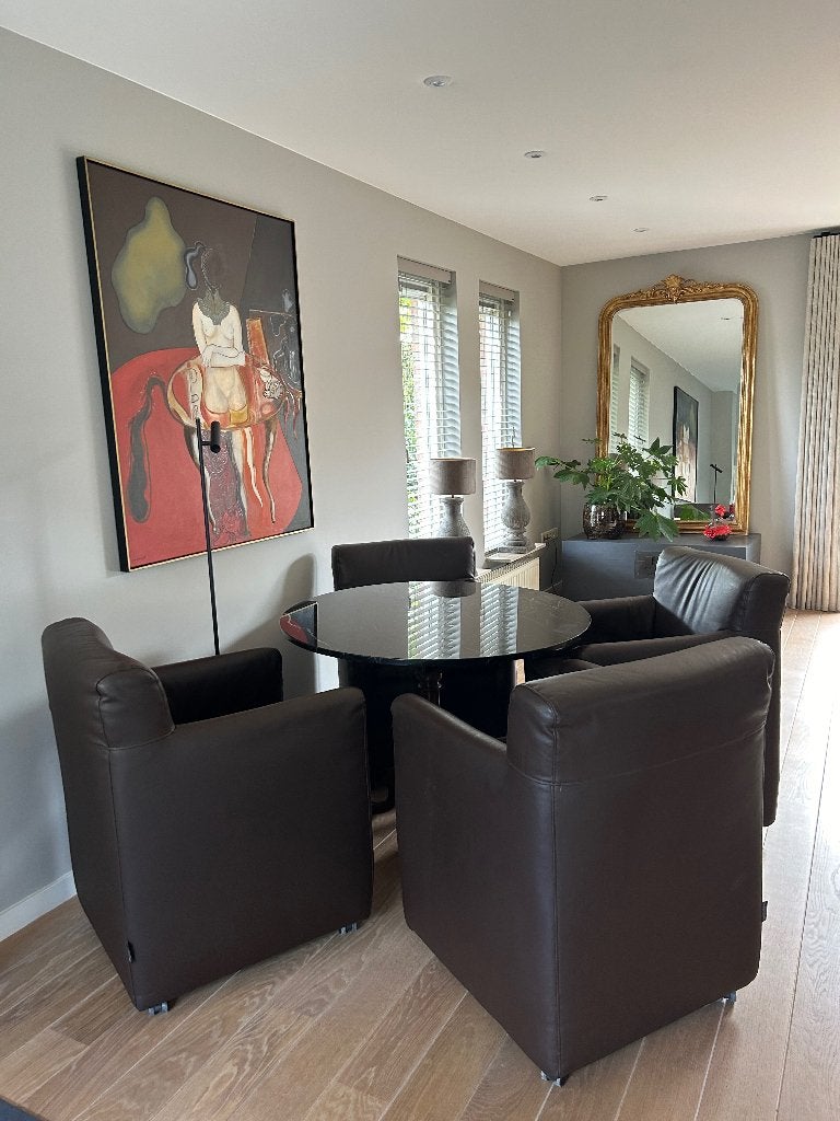 Eetkamerstoelen van Keijser & Co, Huis en Inrichting, Ophalen, Kunststof, Gebruikt, Bruin