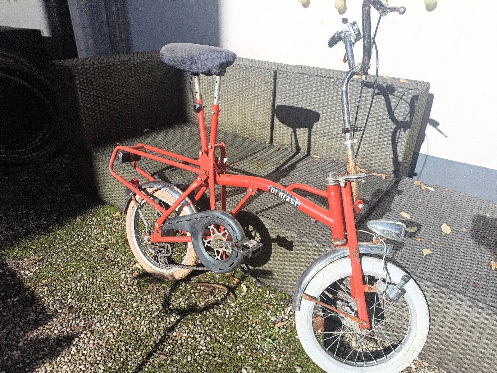 2 Di Blasi, rood en blauw, Gebruikt, 16 tot 18 inch, Versnellingen, Totaal opvouwbaar
