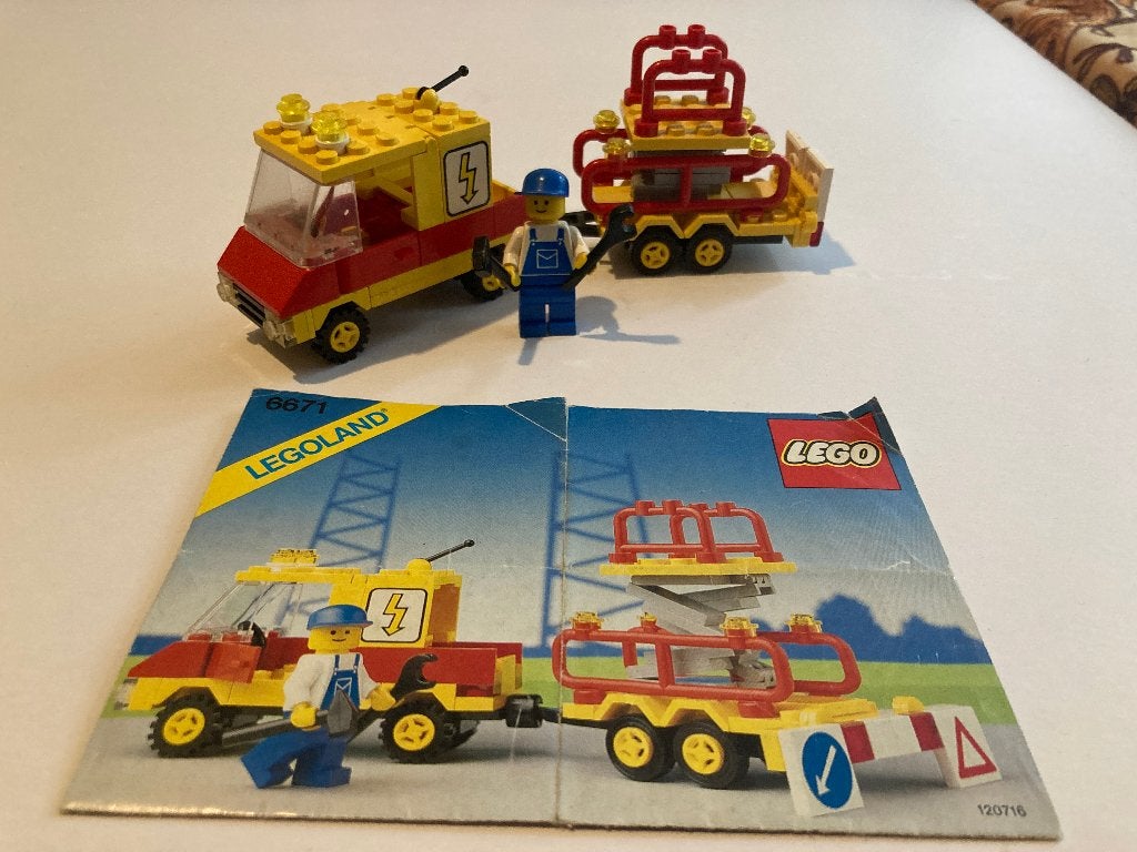 Lego 6671 Utility Repair Lift (1989) compleet, Lego, Inclusief instructies, Ophalen of Verzenden, Complete set