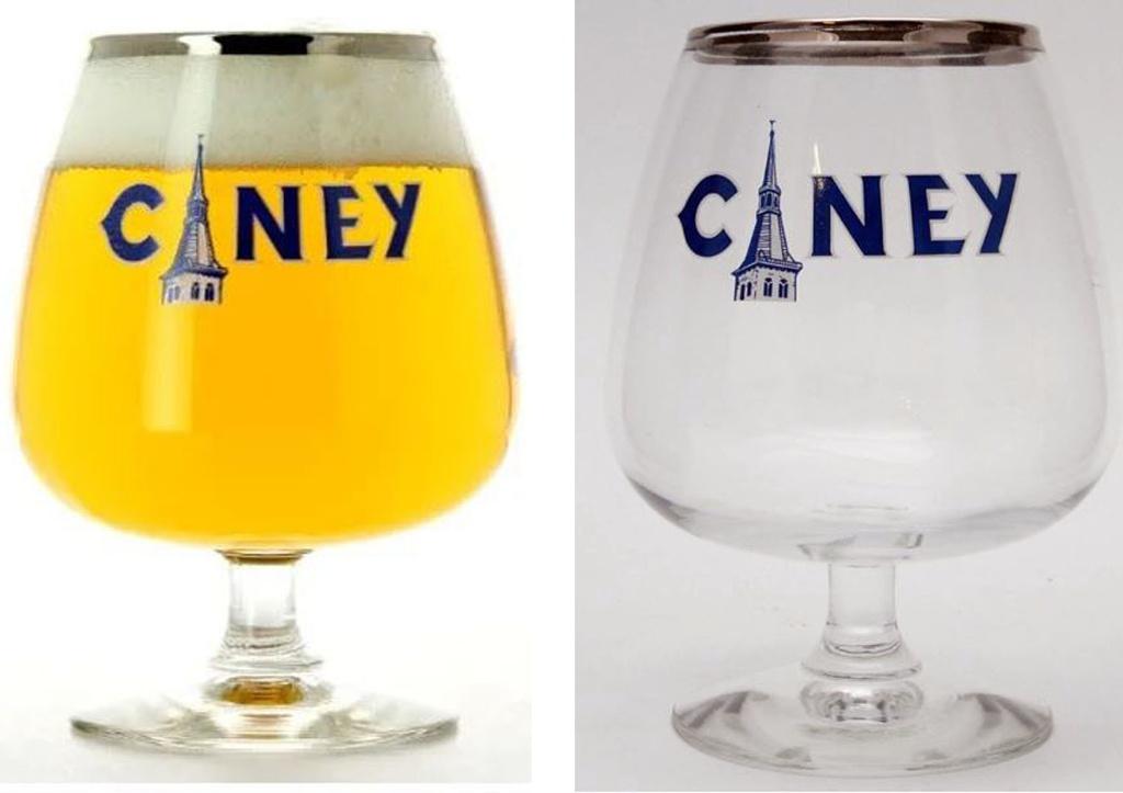 6 Ciney Bierglazen 25cl Type Bleu, Ophalen of Verzenden, Zo goed als nieuw, Glas of Glazen, Overige merken
