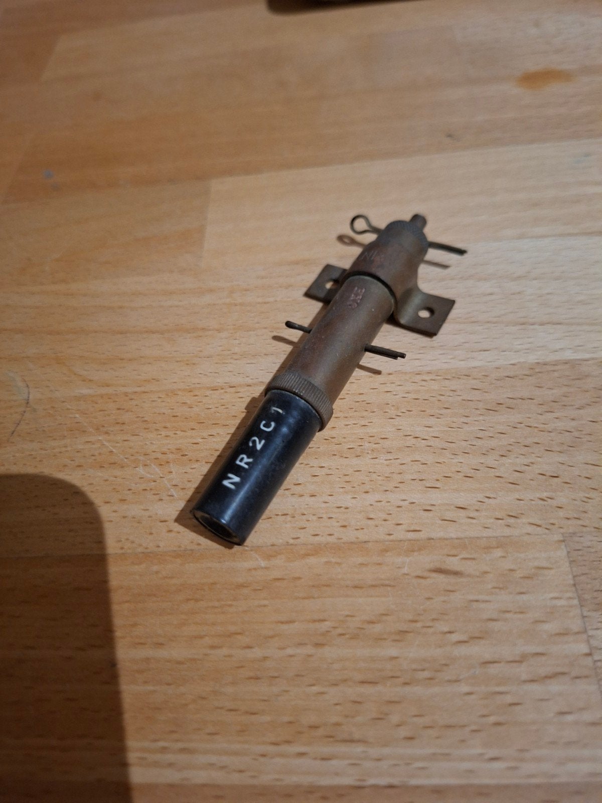 Vintage messing deurslot/grendel - NR2C1, Ophalen of Verzenden, Gebruikt