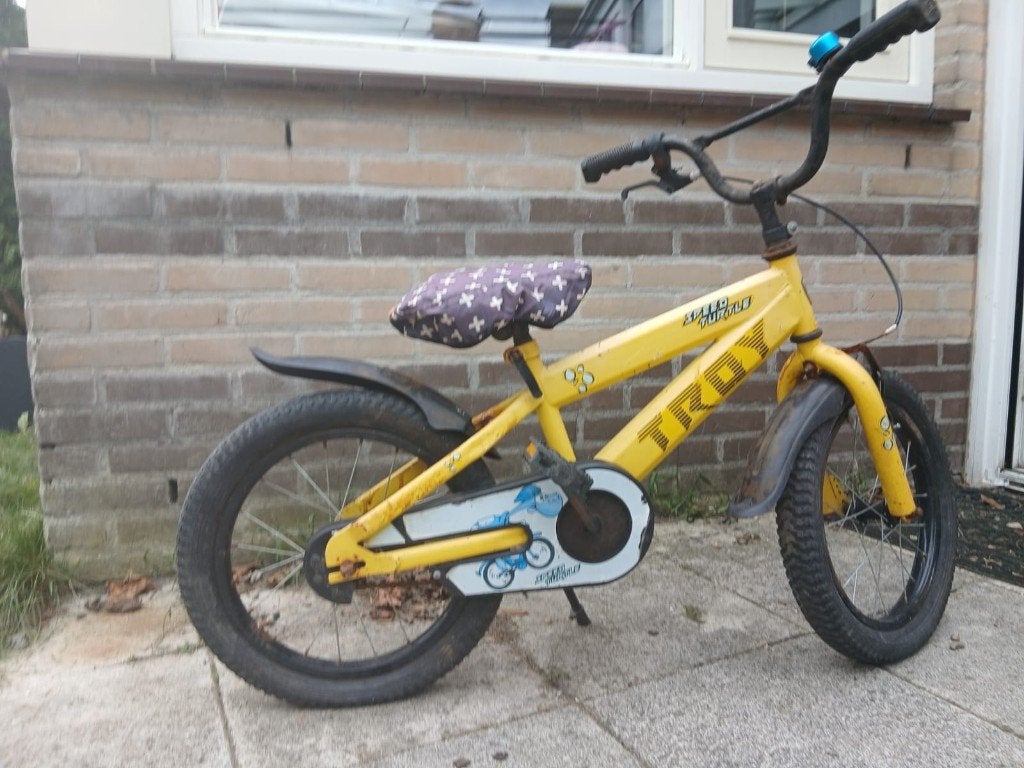 Troy crossfiets 16 inch kinderfiets voor ca 5-6 jaar, Fietsen en Brommers, Ophalen, Velgrem, Troy, 16 tot 20 inch