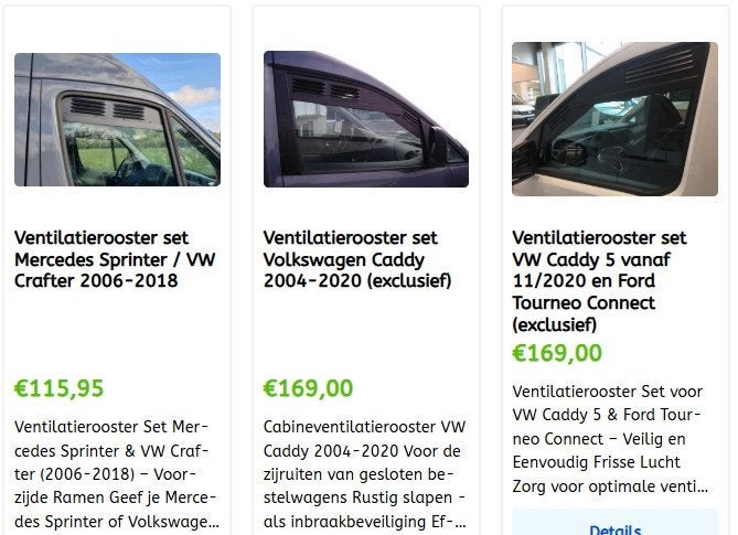 Ventilatieroosters ramen buscampers veel merken en modellen, Ophalen of Verzenden, Nieuw