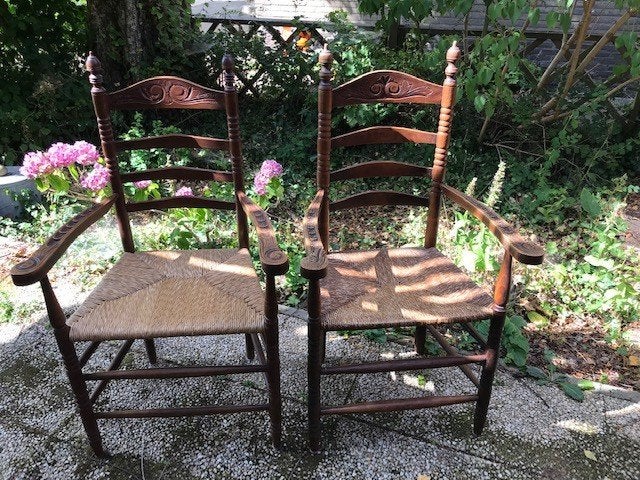 20e eeuwse Oud Hollandse eikenhouten stoelen, Ophalen