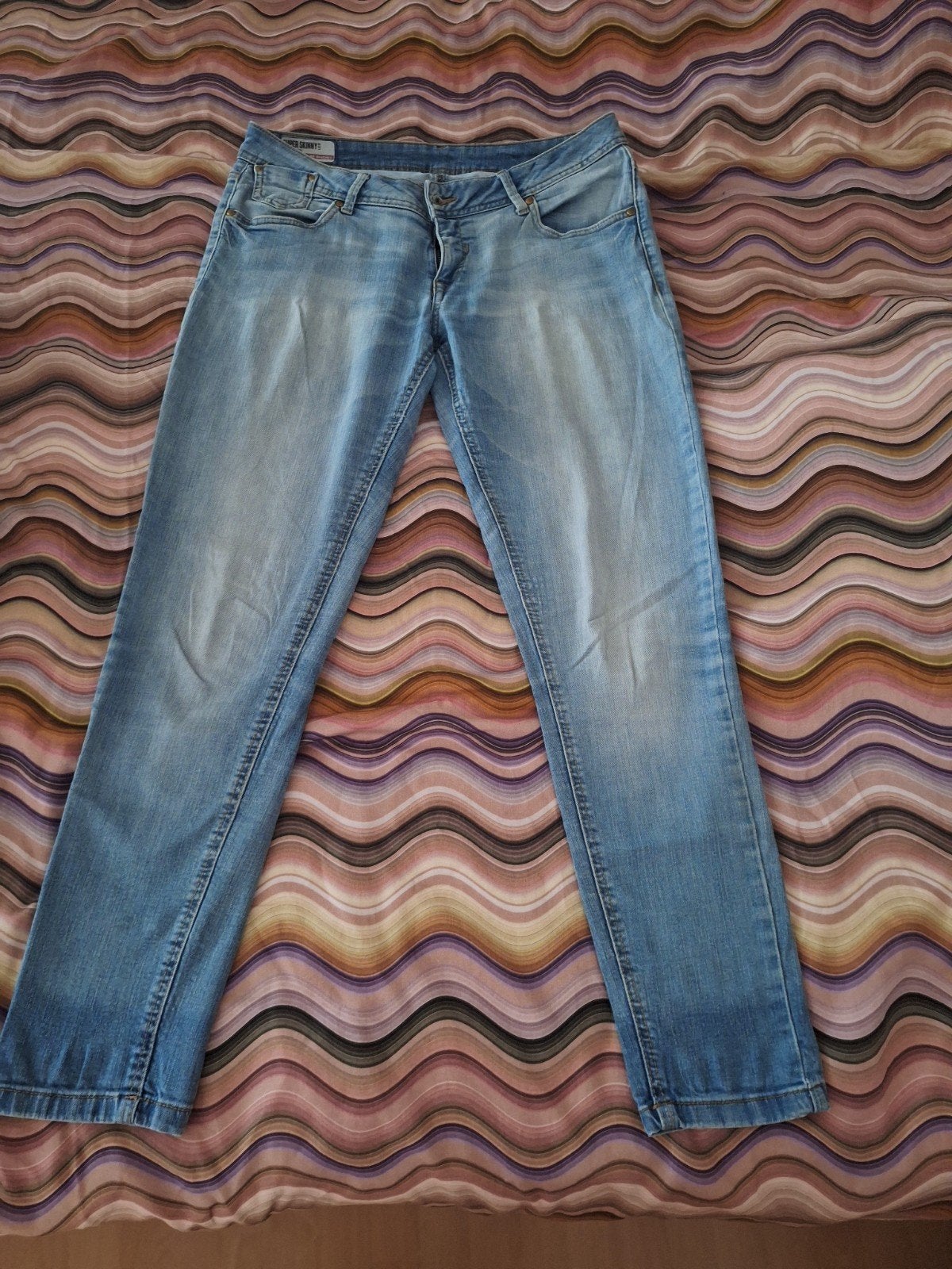 Lange Skinny Lichtblauwe Spijkerbroek Maat 42, Blauw, Ophalen of Verzenden, Clockhouse, W33 - W36 (confectie 42/44)