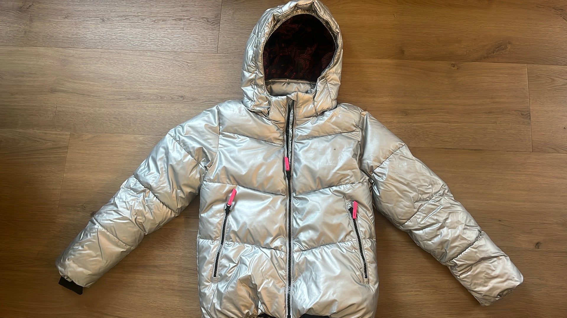 Icepeak zilverkleurige skijas mt 140, Ophalen of Verzenden, Gebruikt, Meisje, Jas