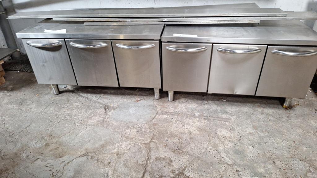 RVS lage werkbanken 2 stuks, Huis en Inrichting, Keuken | Keukenelementen, Ophalen, Gebruikt, 100 tot 150 cm, Minder dan 100 cm