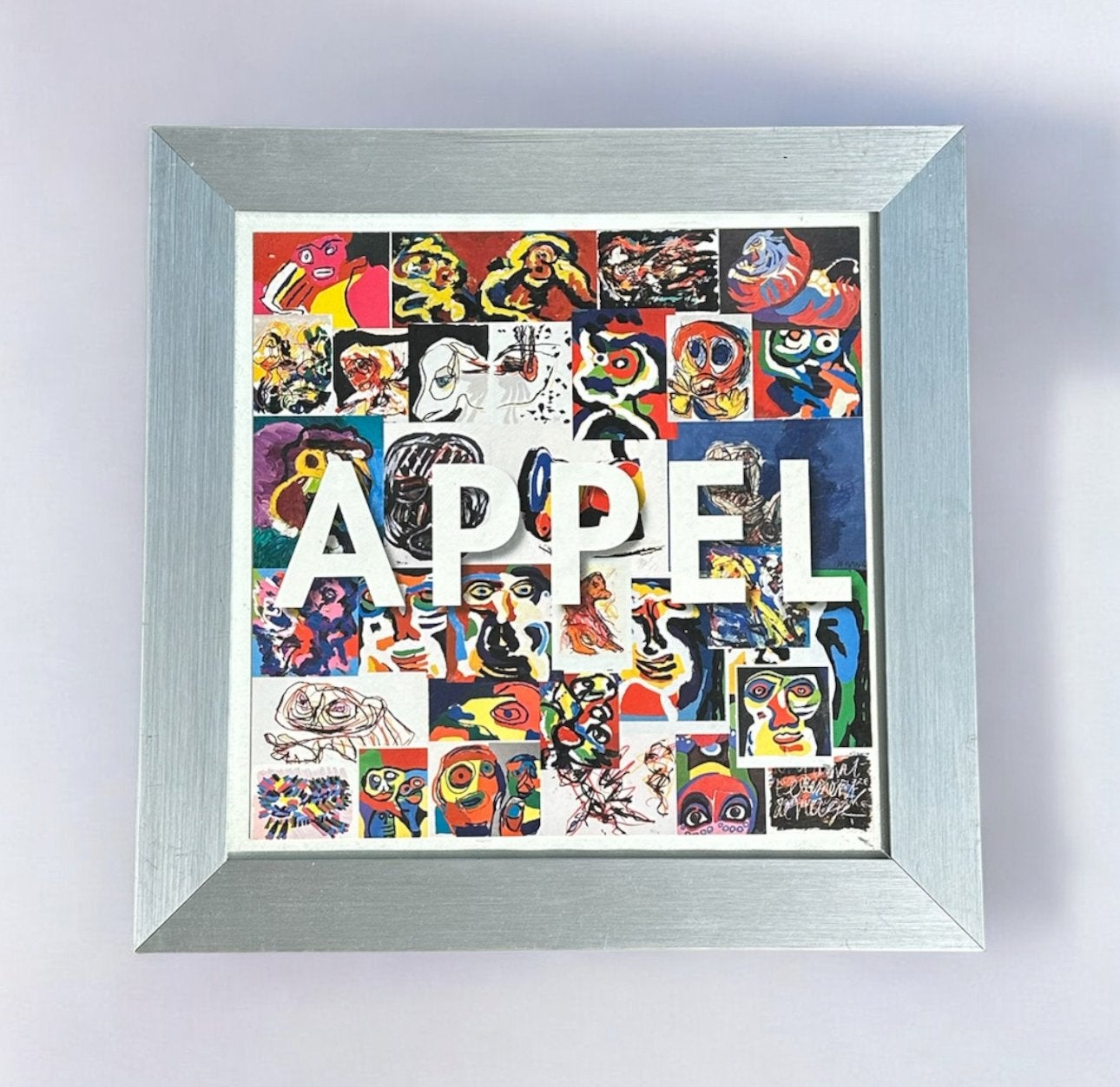 Karel Appel print in lijst vintage, Abstract, Papier/karton, Ophalen of Verzenden, Ingelijst