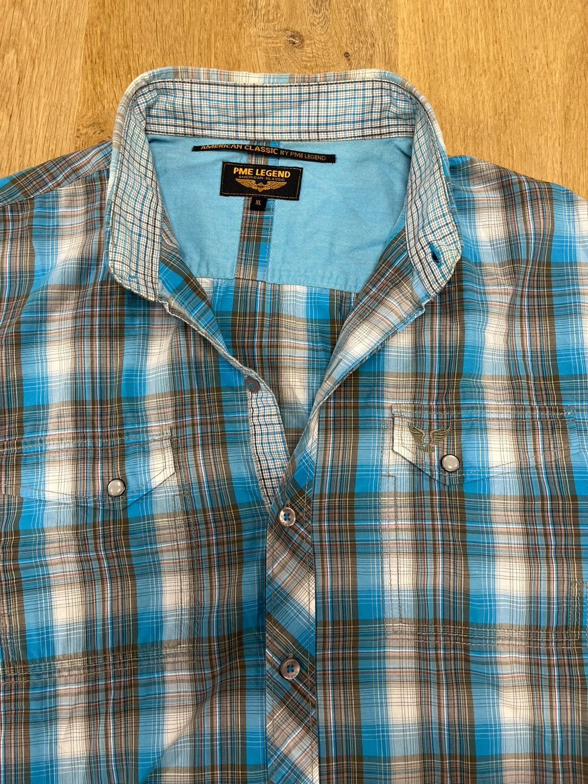 PME Legend geruit overhemd - Maat XL, Ophalen of Verzenden, Zo goed als nieuw, Blauw, Halswijdte 43/44 (XL)