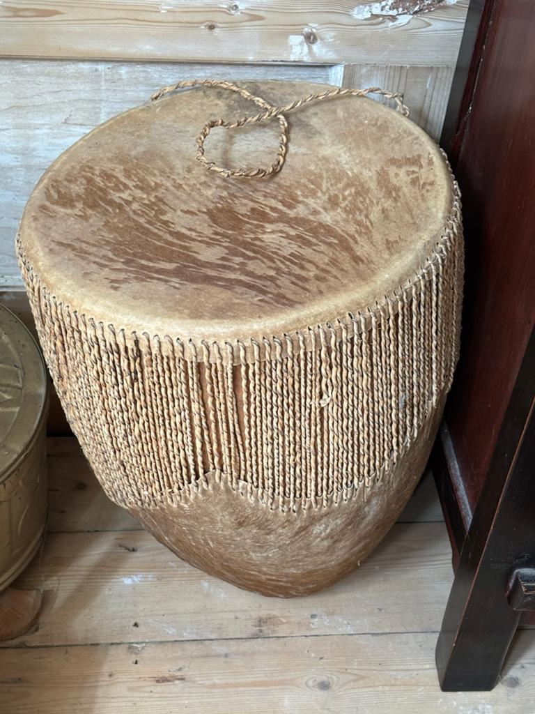 Vintage Trommel met Huid - Decoratief of Muzikaal, Ophalen, Gebruikt, Overige merken