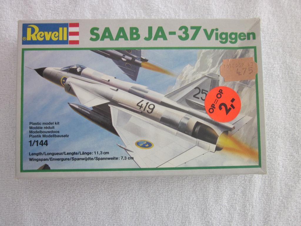 Revell Saab JA-37 Viggen schaal 1:144 uit 1982 ongebouwd., 1:72 tot 1:144, Revell, Ophalen of Verzenden, Zo goed als nieuw