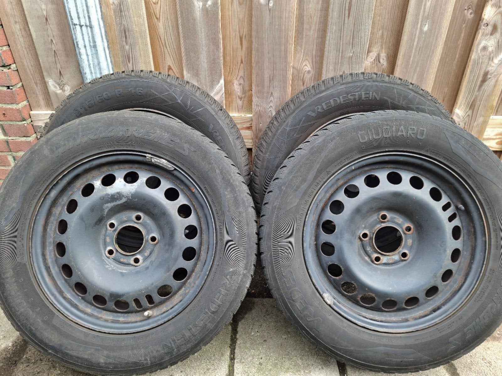Vredestein Wintrac Xtreme 215/60 R16 winterbanden met velgen, Ophalen, 16 inch, Banden en Velgen, Winterbanden