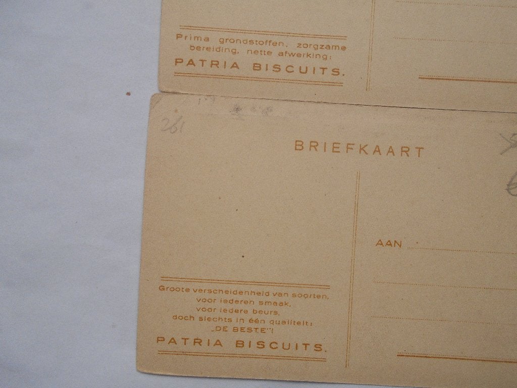 Amsterdam Patria Biscuits - reclamekaart Vispoort & Monument, Ophalen of Verzenden, Voor 1920, Ongelopen, Noord-Holland