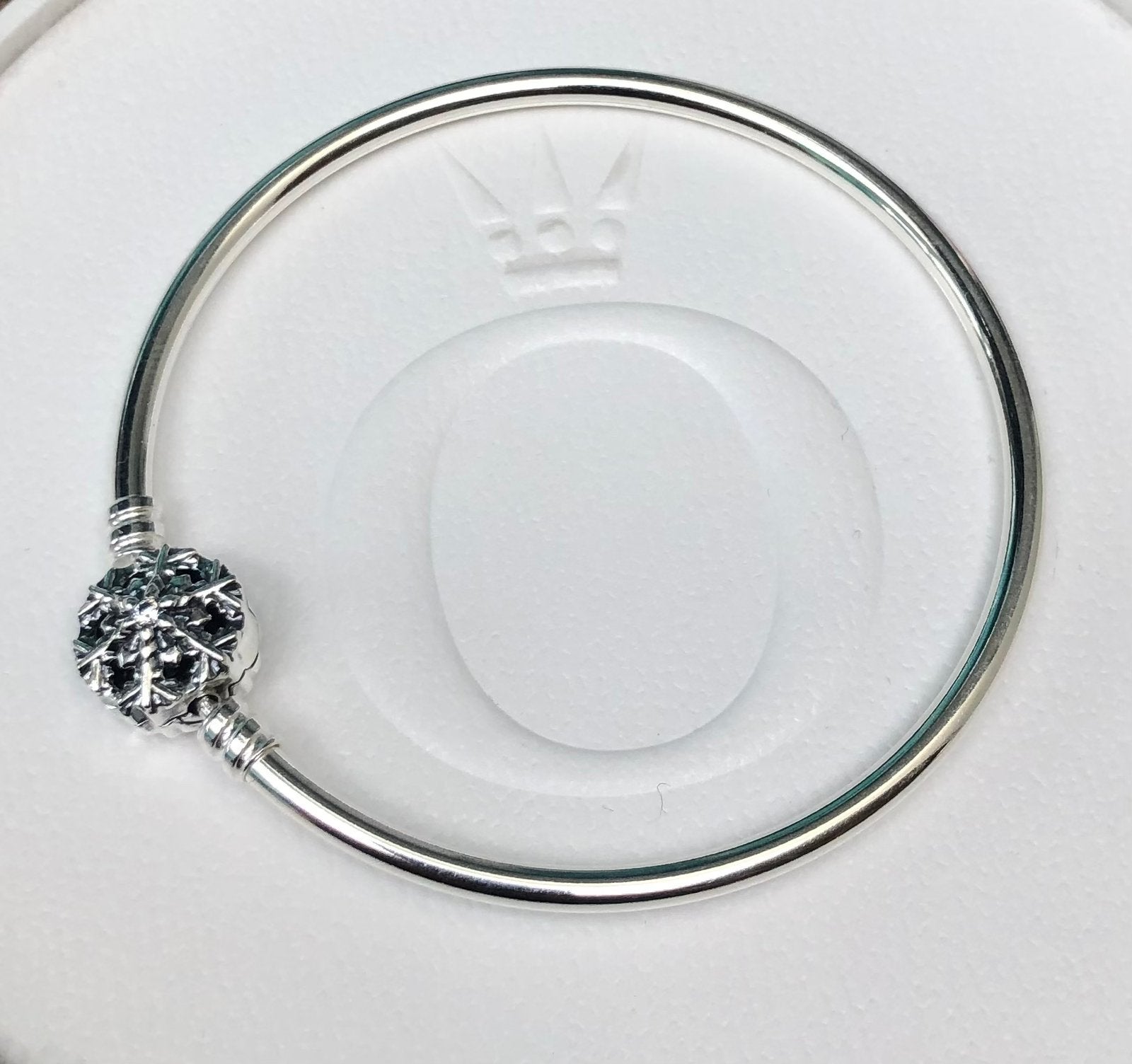 NIEUW Pandora bangle armband 592286C01-19 sneeuwvlok 19 cm, Ophalen, Zo goed als nieuw, Zilver