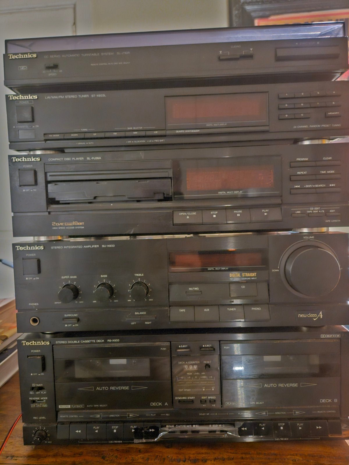 Zolder opruiming: Technics audio set, Audio, Tv en Foto, Gebruikt, Losse componenten, Cassettedeck, Ophalen
