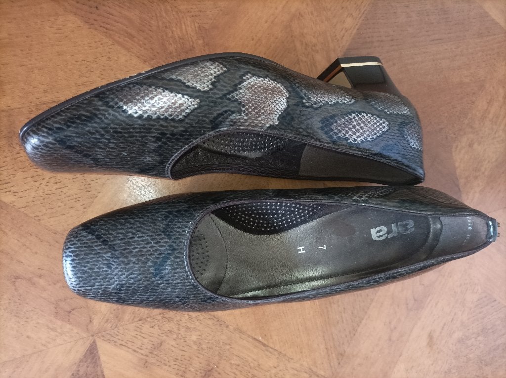 Ara leren pumps croco maat 7 wijdte H, Ophalen of Verzenden, Zo goed als nieuw, Overige kleuren, Pumps