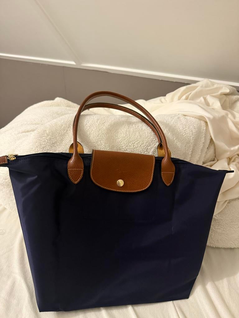 Longchamp tas maat L navyblauw, Ophalen of Verzenden, Gebruikt, Blauw, Shopper