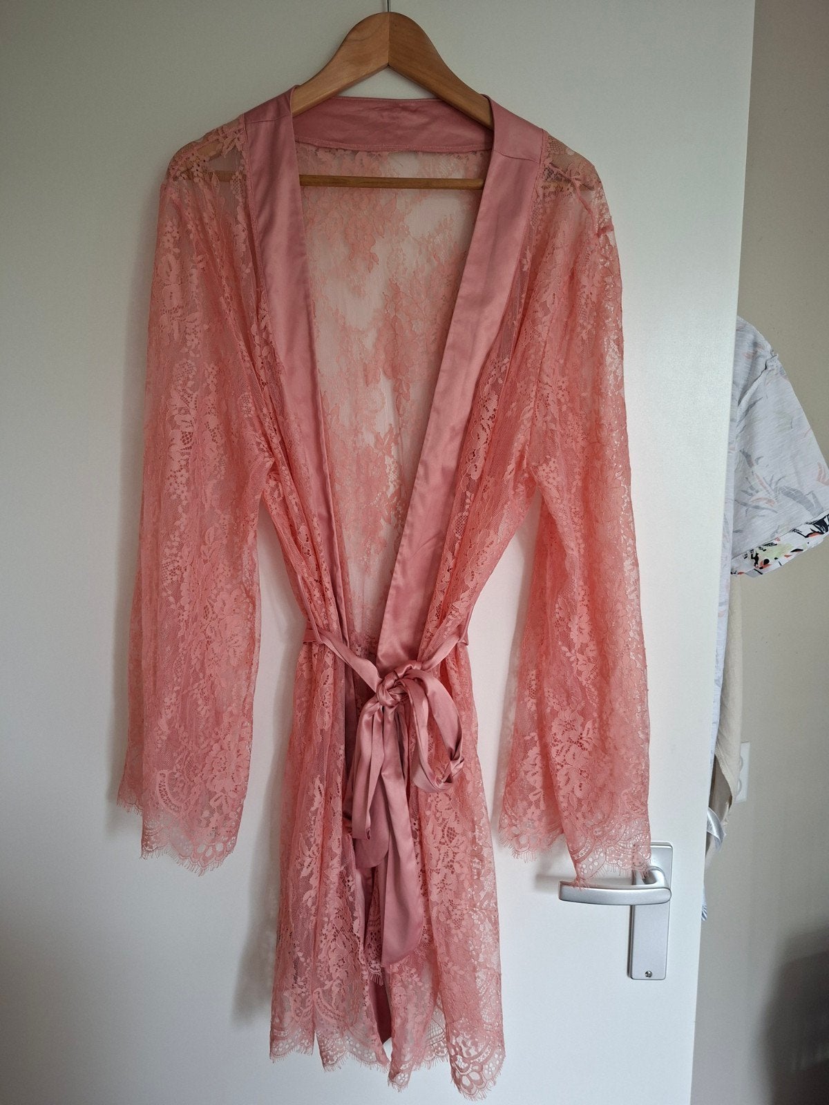 Sapph Kanten Duster / Ochtendjas - Roze (L/XL), Kleding | Dames, Sapph, Ophalen of Verzenden, Roze, Badjas