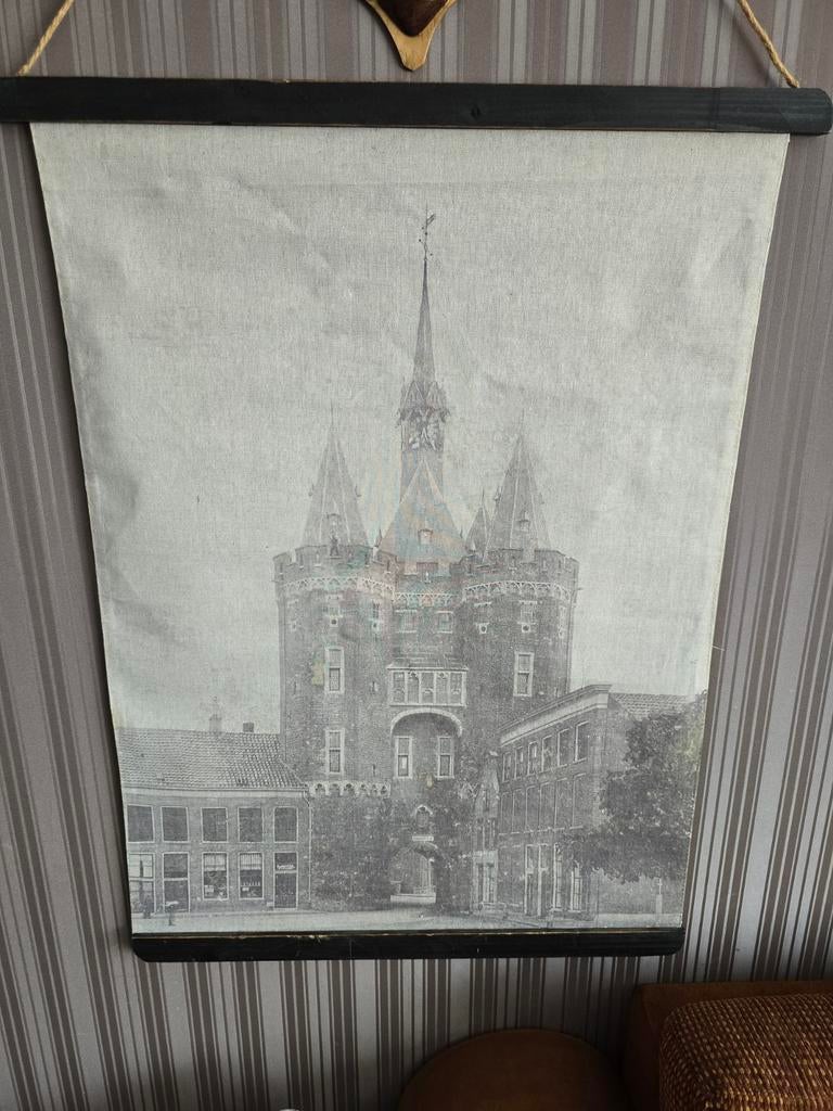Vinitage canvasdoek sassenpoort zwolle, Antiek en Kunst, Ophalen