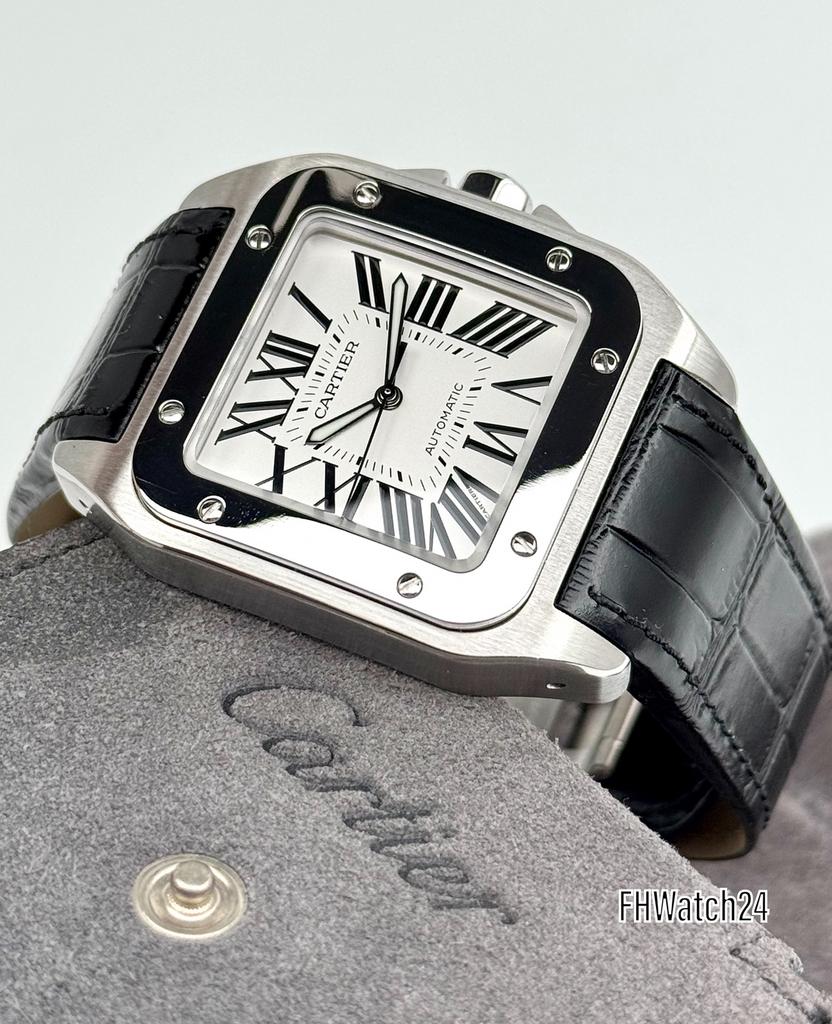 Cartier Santos 100 XL 2656., Overige merken, Cartier, Staal, Cartier