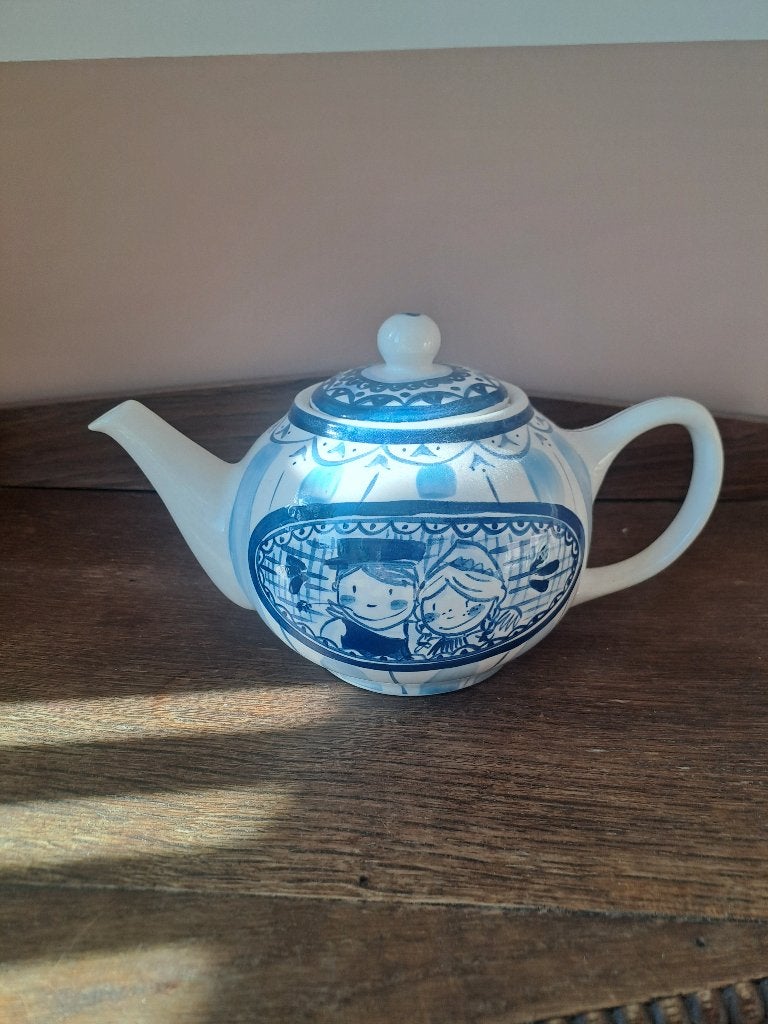 Blond Amsterdam delfts Blond / Blauw theepot, Huis en Inrichting, Ophalen of Verzenden, Zo goed als nieuw, Theepot, Aardewerk