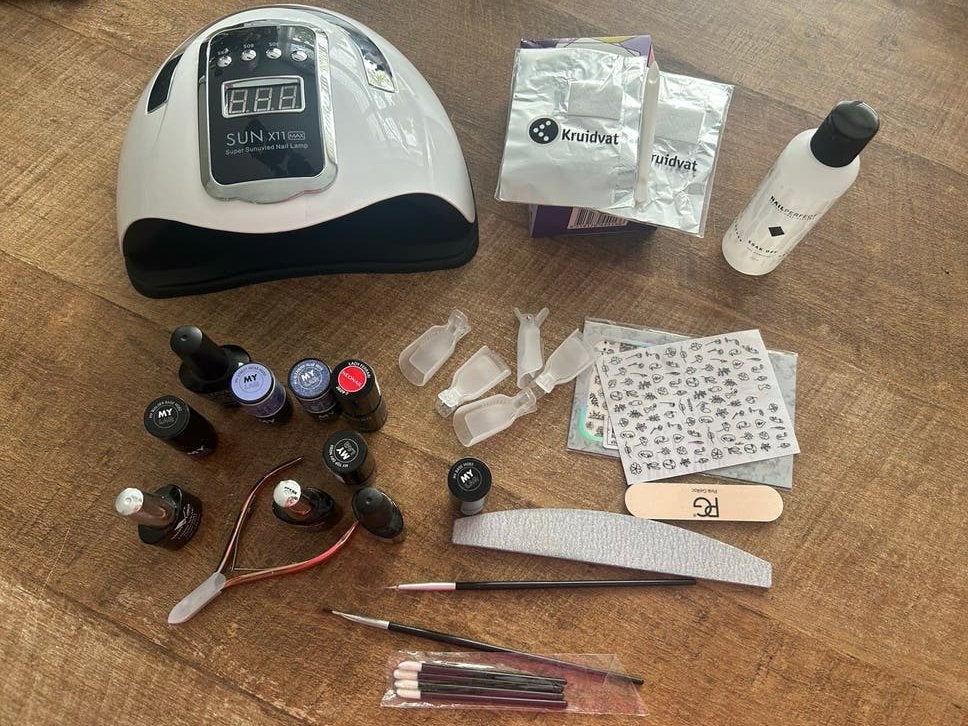 Complete gellak set met uv-lamp en accessoires, Sieraden, Tassen en Uiterlijk, Gebruikt, Overige kleuren, Ophalen of Verzenden